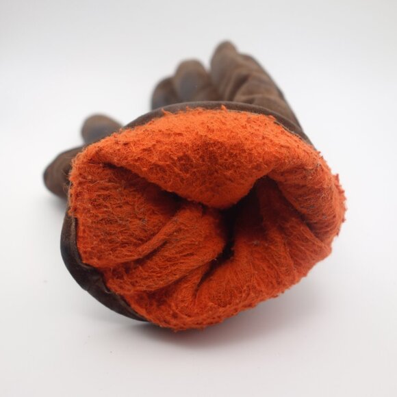 Vintage Diesel Ind. 100% Leather Brown Winter Gloves Made in Italy - Picture 14 of 15